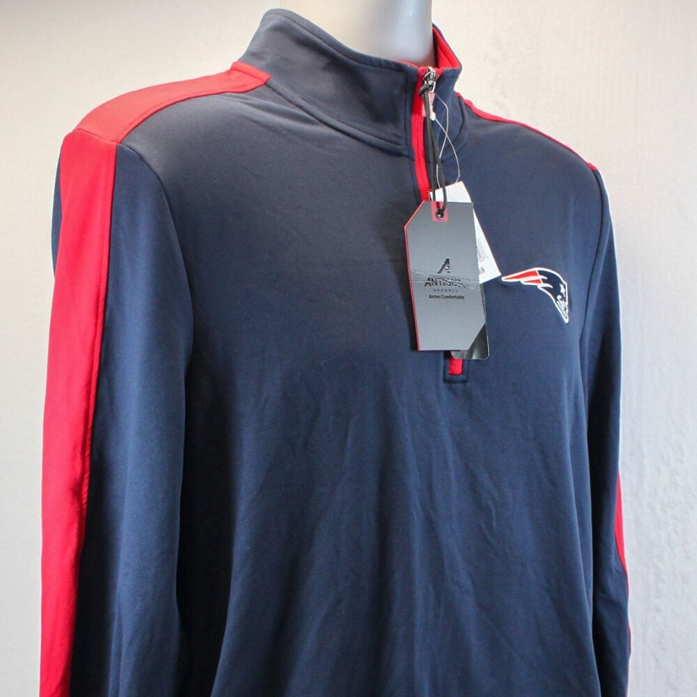 New England Patriots 1/4 Zip Long Sleeve Pullover Size Medium
